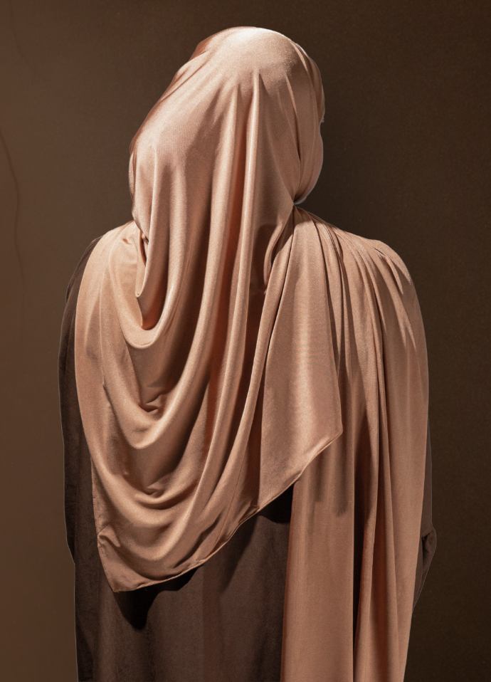 Voile jersey satiné camel